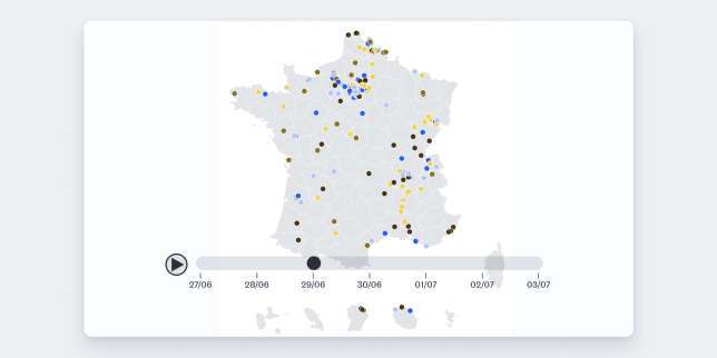 La cartographie d’une semaine d’émeutes en France